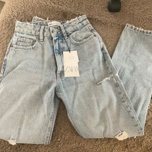 Zara high rise mom jeans